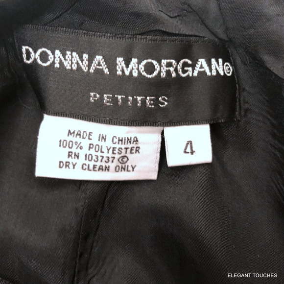 DONNA MORGAN Petites Jet BLACK Jacket Pant Set 4P - Picture 5 of 8